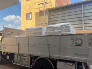 Trucks loaded with our products